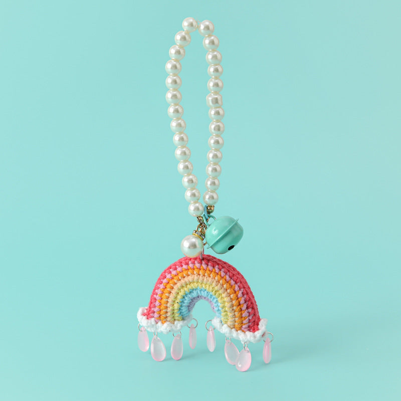 Handmade Crochet Rainbow Charm Keychain