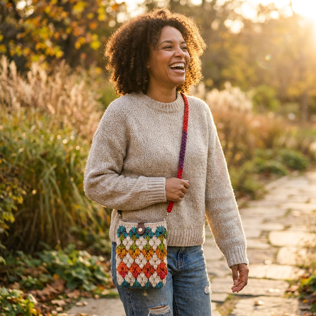 Handmade Crochet Animal Crossbody Bag