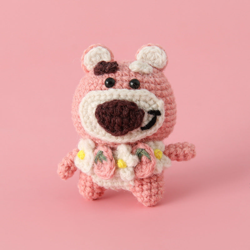 Handmade Strawberry Bear Brooch