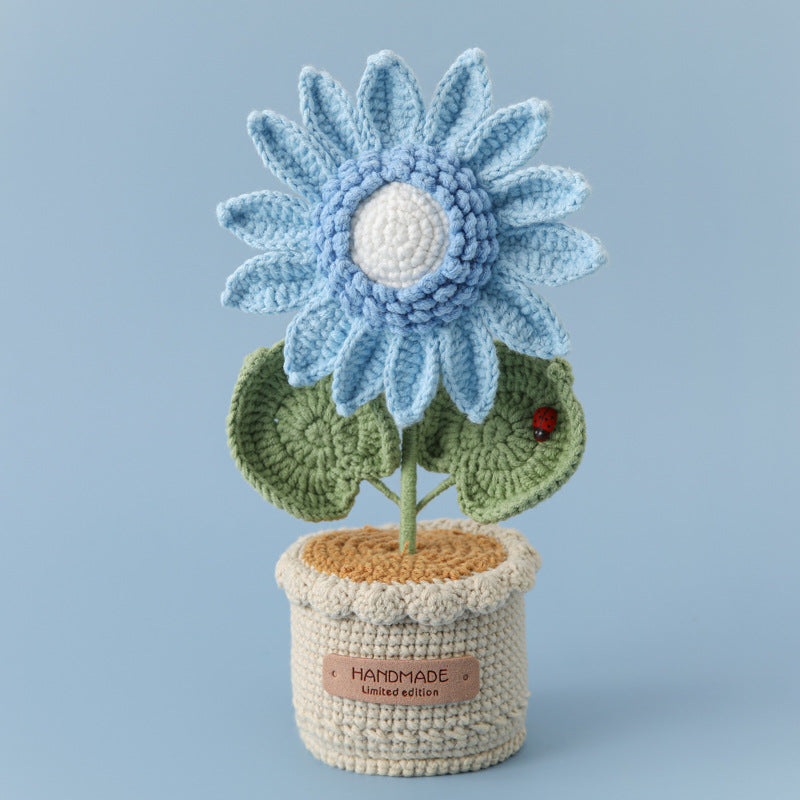 Handmade Crochet Sunflower Pot