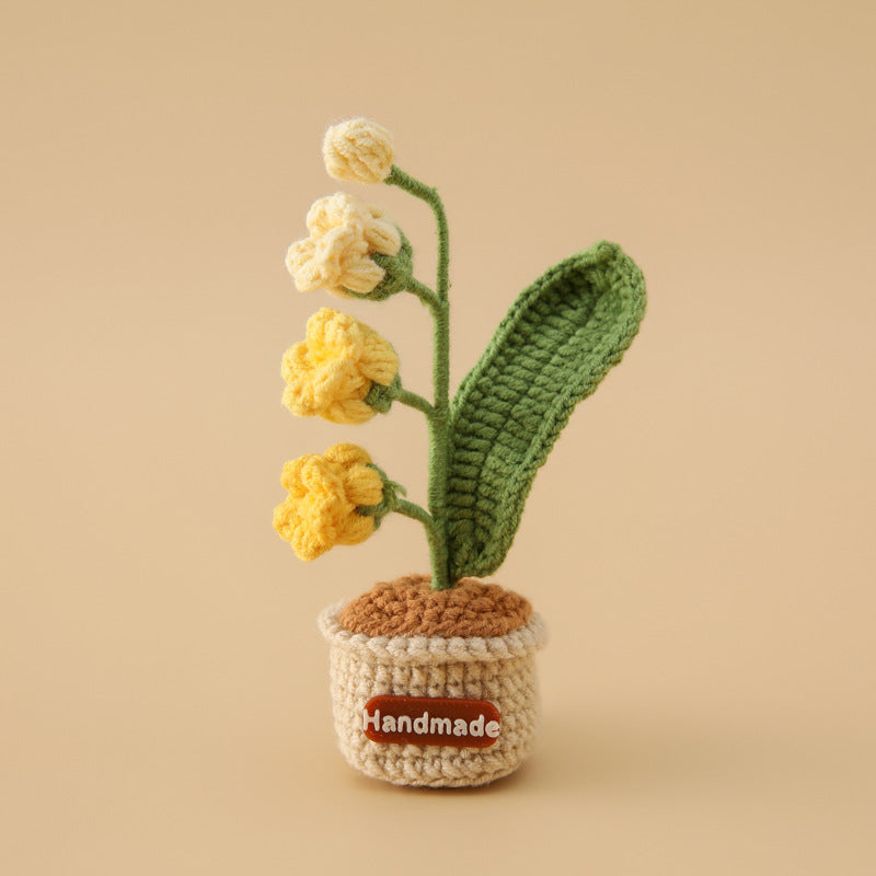 Handmade Crochet Flower Pot Fridge Magnet