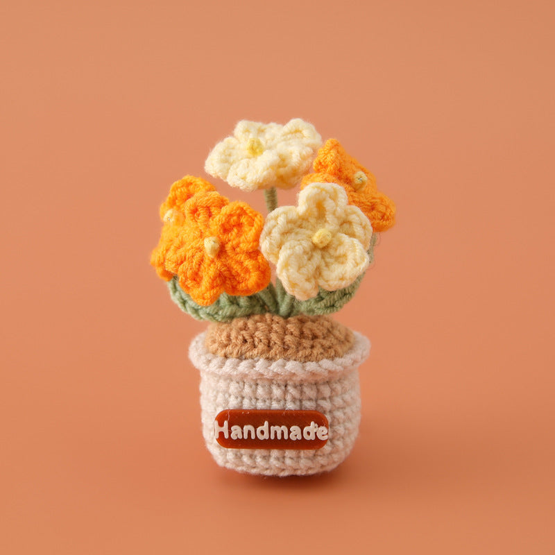 Handmade Crochet Flower Pot Fridge Magnet