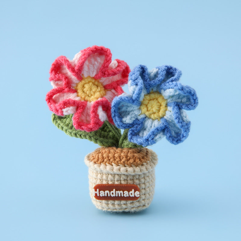 Handmade Crochet Flower Pot Fridge Magnet