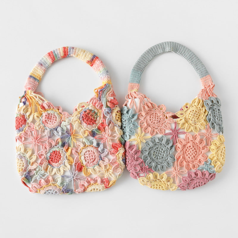 Pastel Bloom Crochet Tote