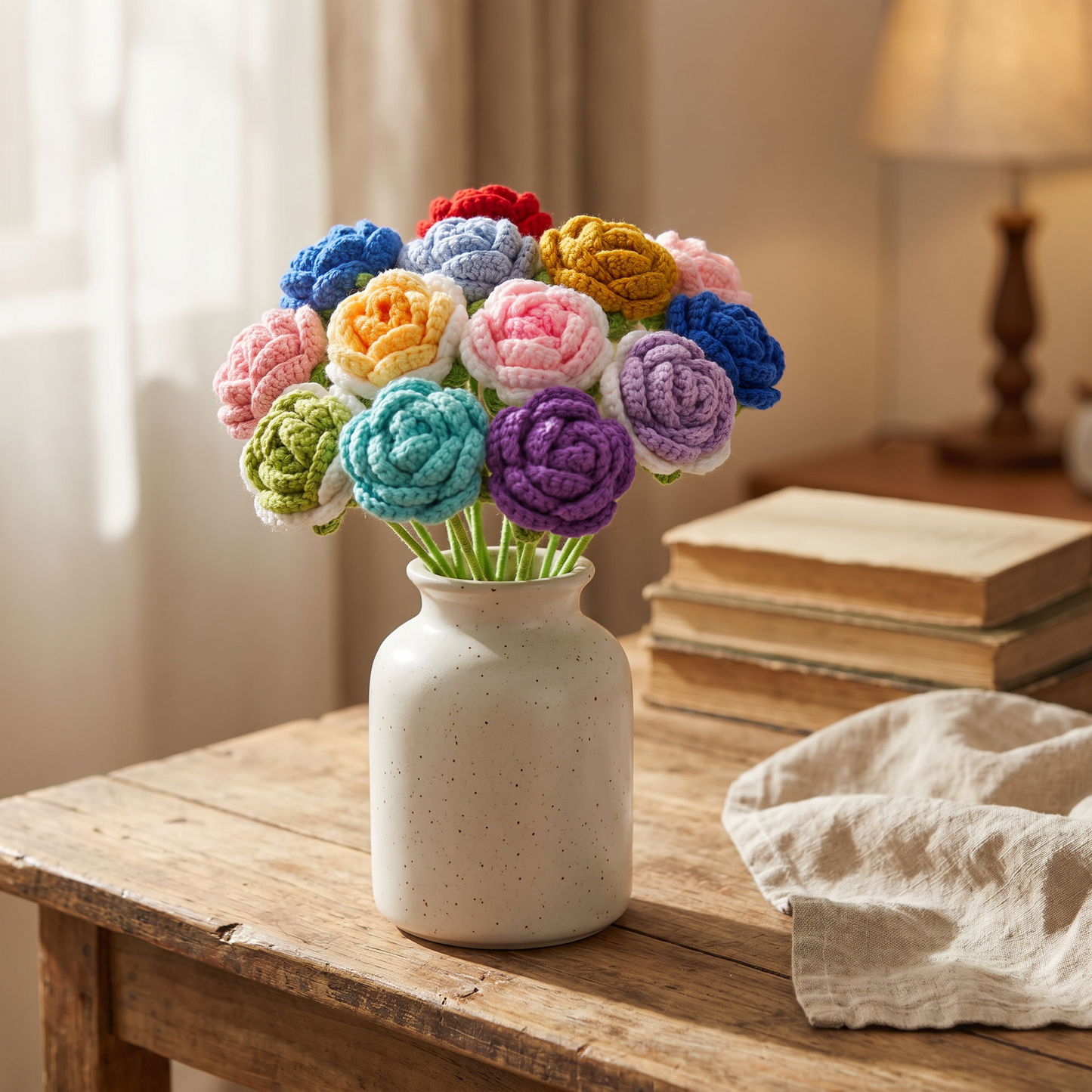 Handmade Crochet Rose Bouquet