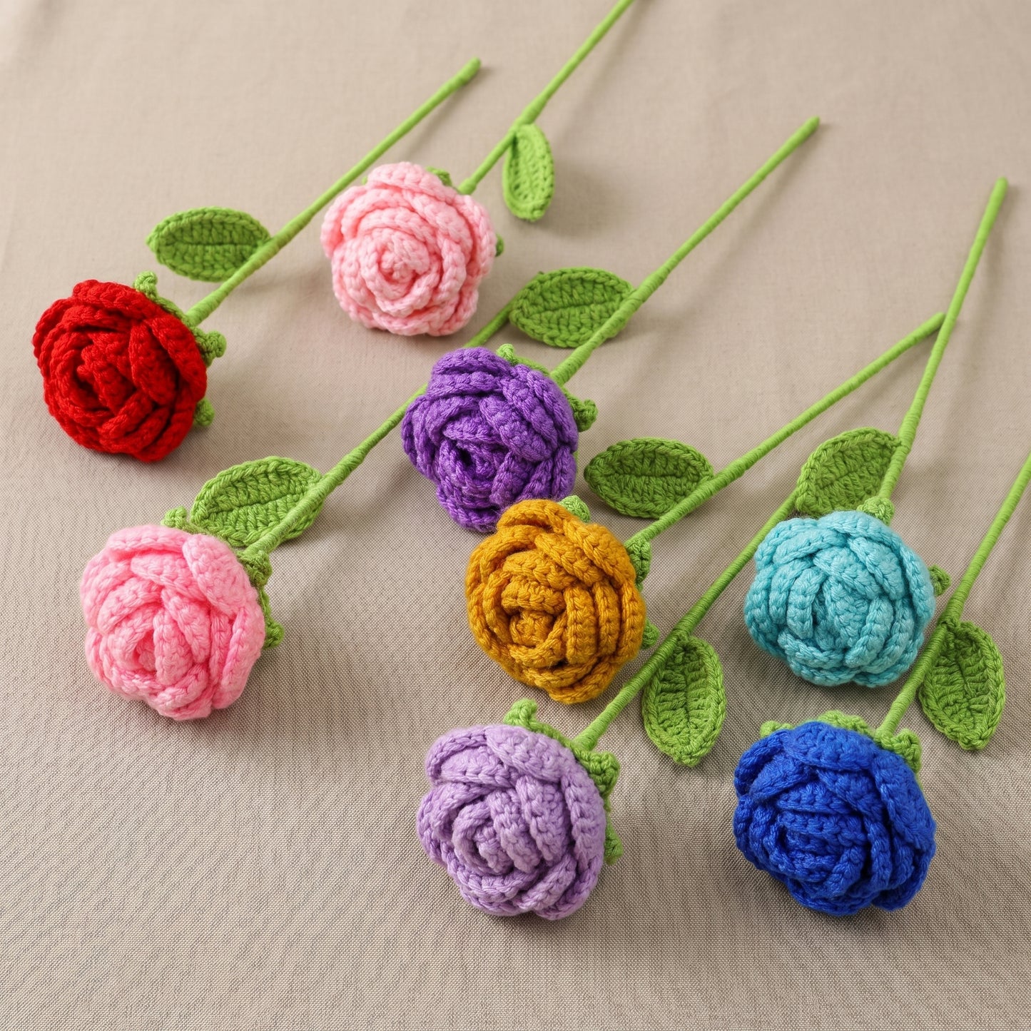 Handmade Crochet Rose Bouquet
