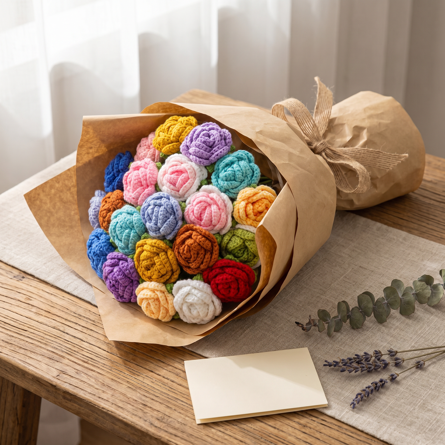 Handmade Crochet Rose Bouquet
