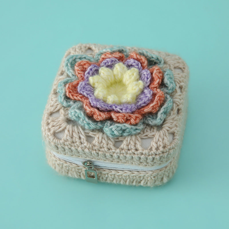 Handmade Floral Crochet Jewelry Box