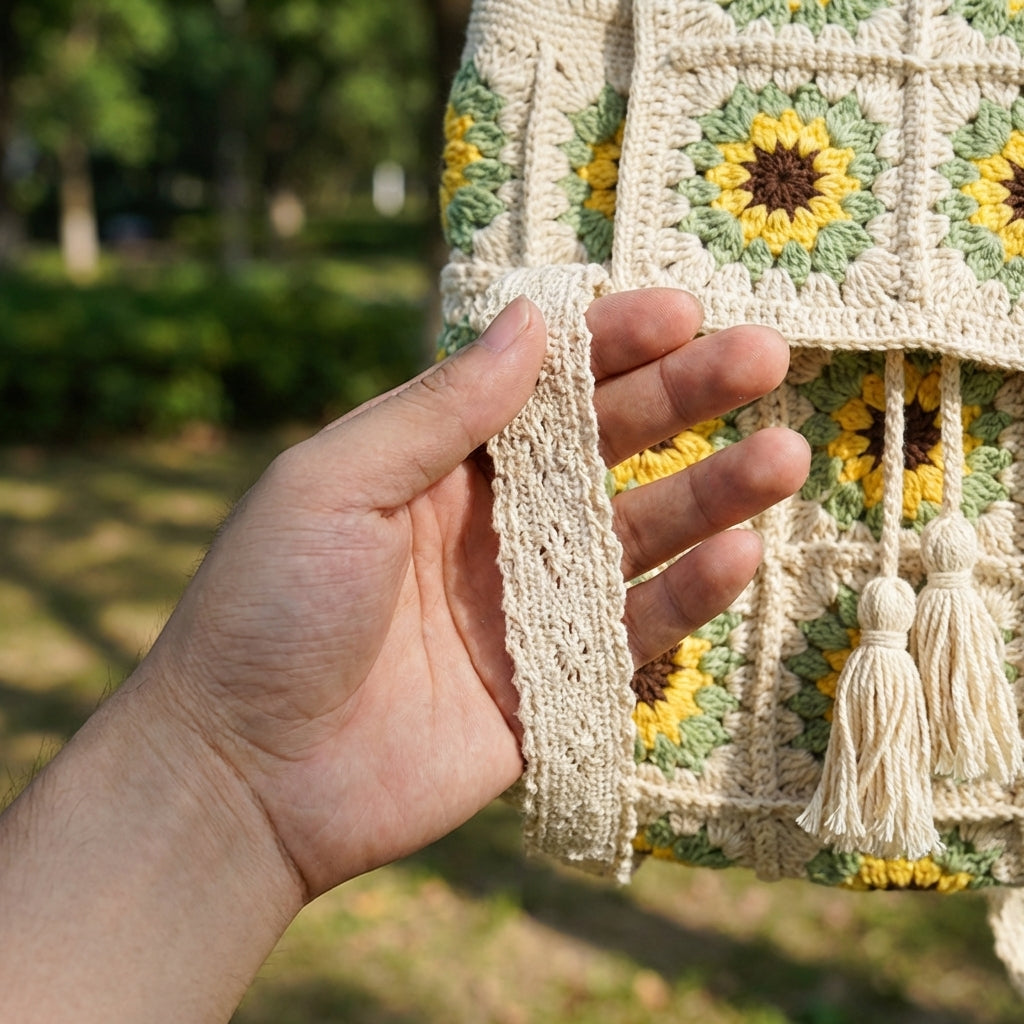 Crochet Sunflower Backpack