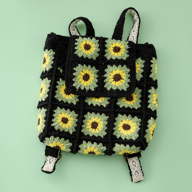 Crochet Sunflower Backpack