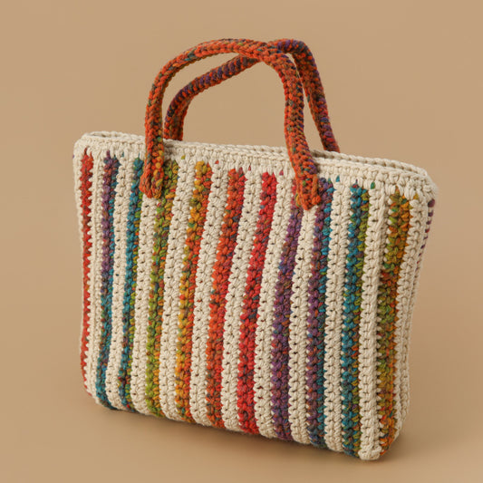 Rainbow Crochet Tote Bag