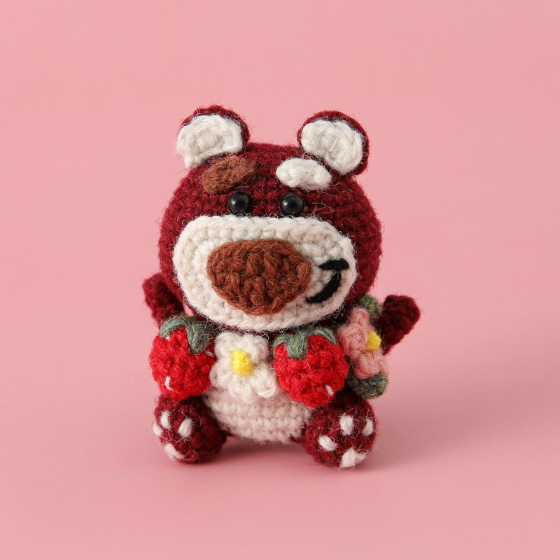 Handmade Strawberry Bear Brooch