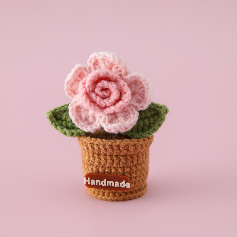 Handmade Crochet Flower Pot Fridge Magnet