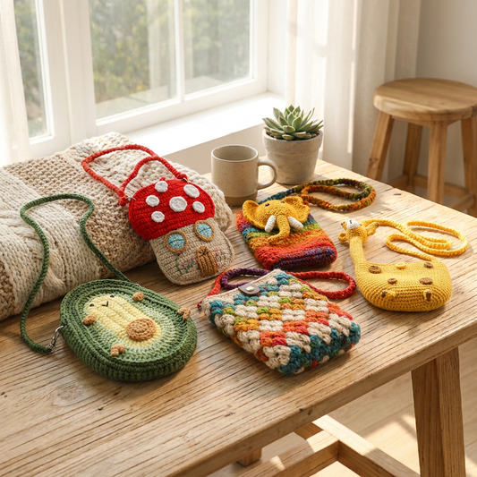 Handmade Crochet Animal Crossbody Bag