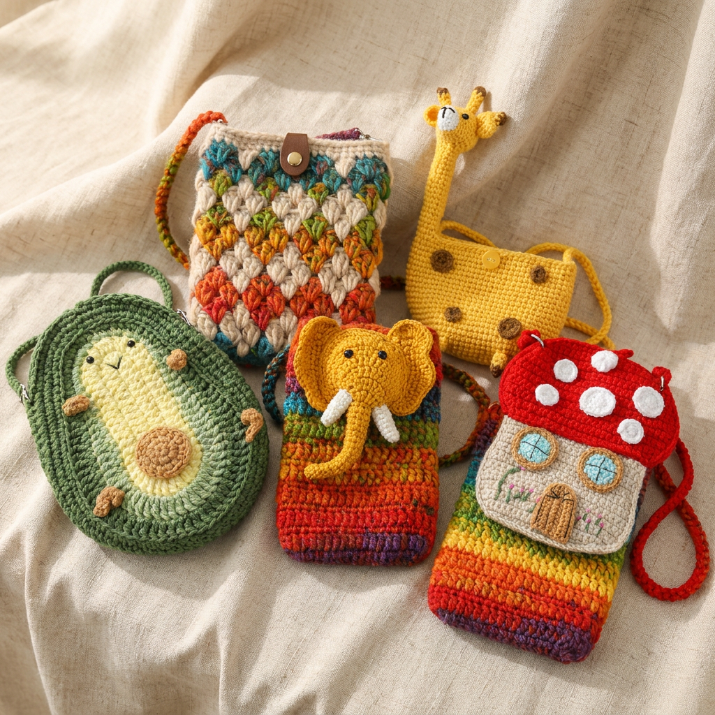 Handmade Crochet Animal Crossbody Bag