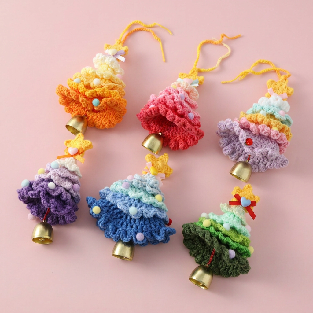 Crochet Christmas Tree Car/Bag Hanging Ornament