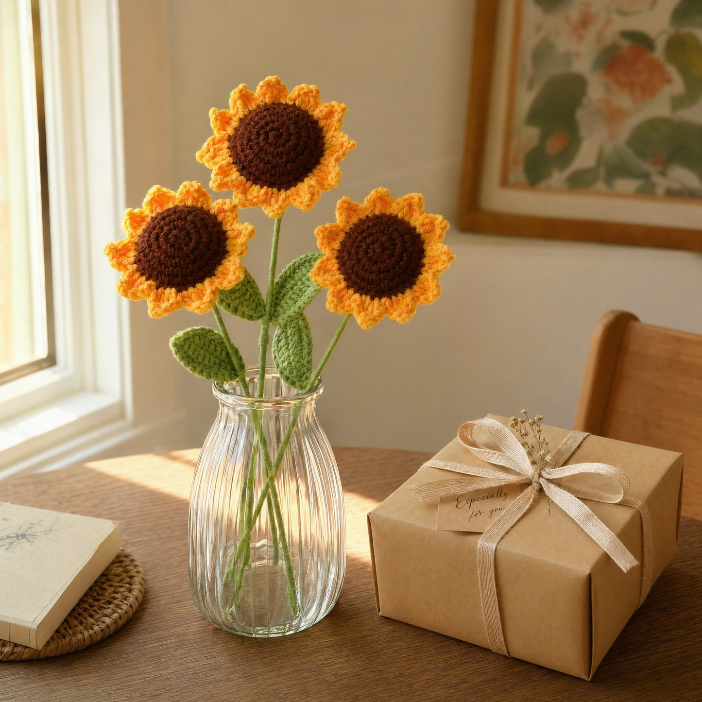 Handmade Crochet Sunflower Stems