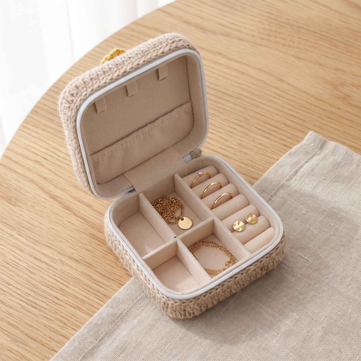 Handmade Floral Crochet Jewelry Box