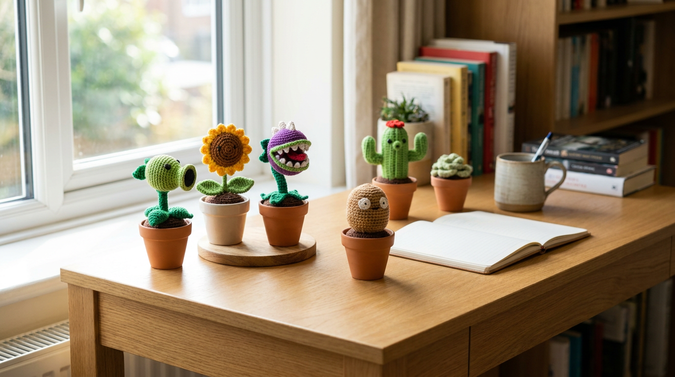Handmade Crochet Battle Plants Potted Series