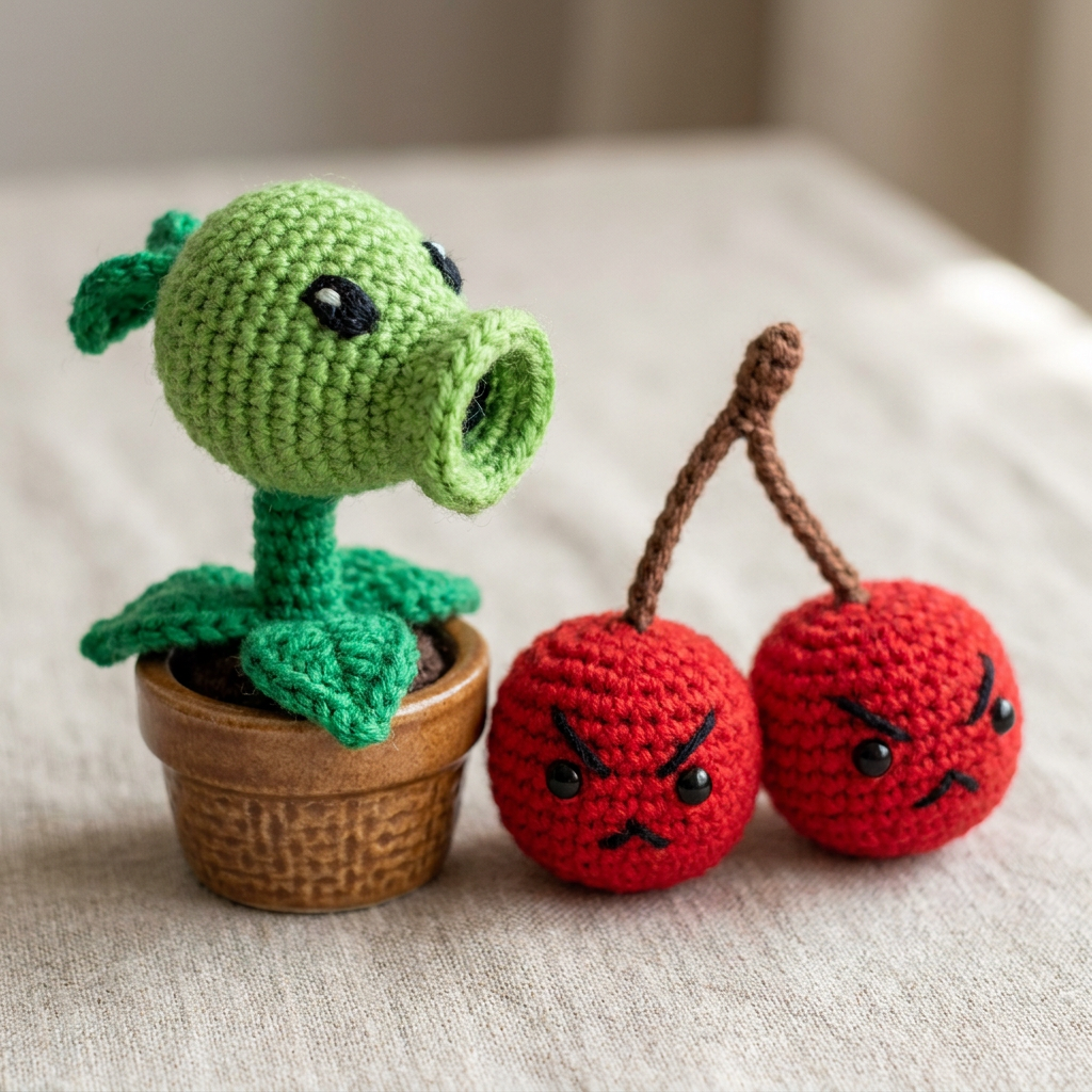 Handmade Crochet Battle Plants Potted Series