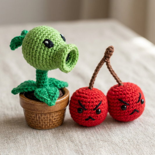 Handmade Crochet Battle Plants Potted Series