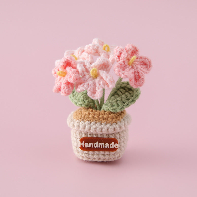 Handmade Crochet Flower Pot Fridge Magnet
