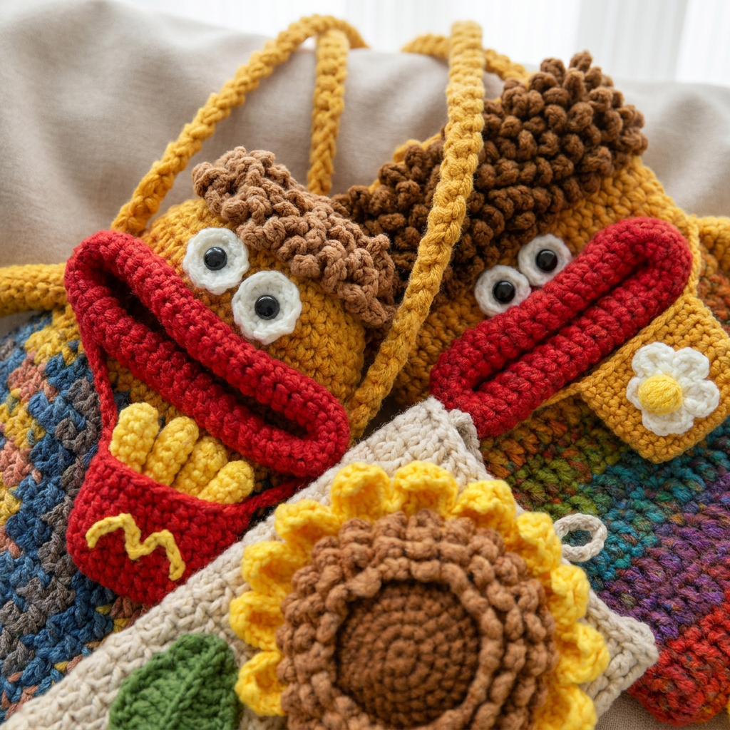 Handmade Crochet Whimsy Phone Bag
