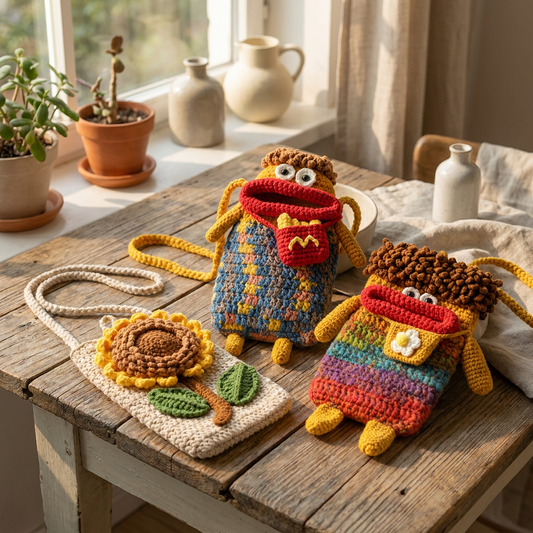 Handmade Crochet Whimsy Phone Bag