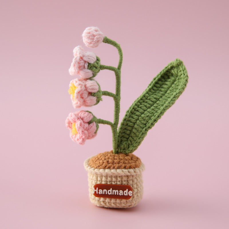 Handmade Crochet Flower Pot Fridge Magnet